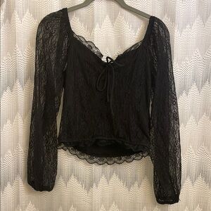 Elegant Black Lace Women's Top